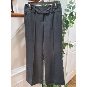 DKNY Women's Gray Wide Leg Zipper Front Slash Pockets Casual Pants Size 8